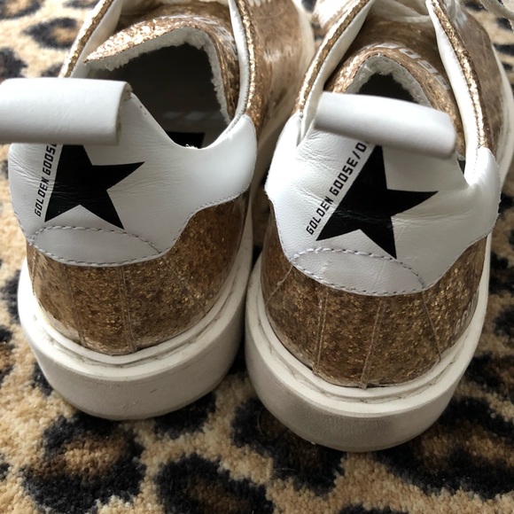 Golden Goose Starter Gold Glitter Sneakers Sz36 - Picture 3 of 5